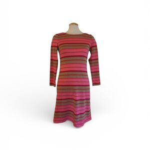 Banana Republic Vibrant Striped Long Sleeve Shift Dress